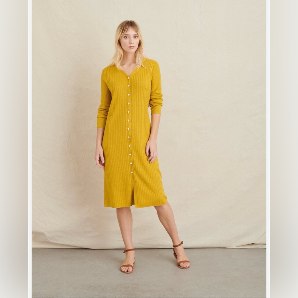 Alex Mill Finney Sweater Dress - Gold  Large NEW